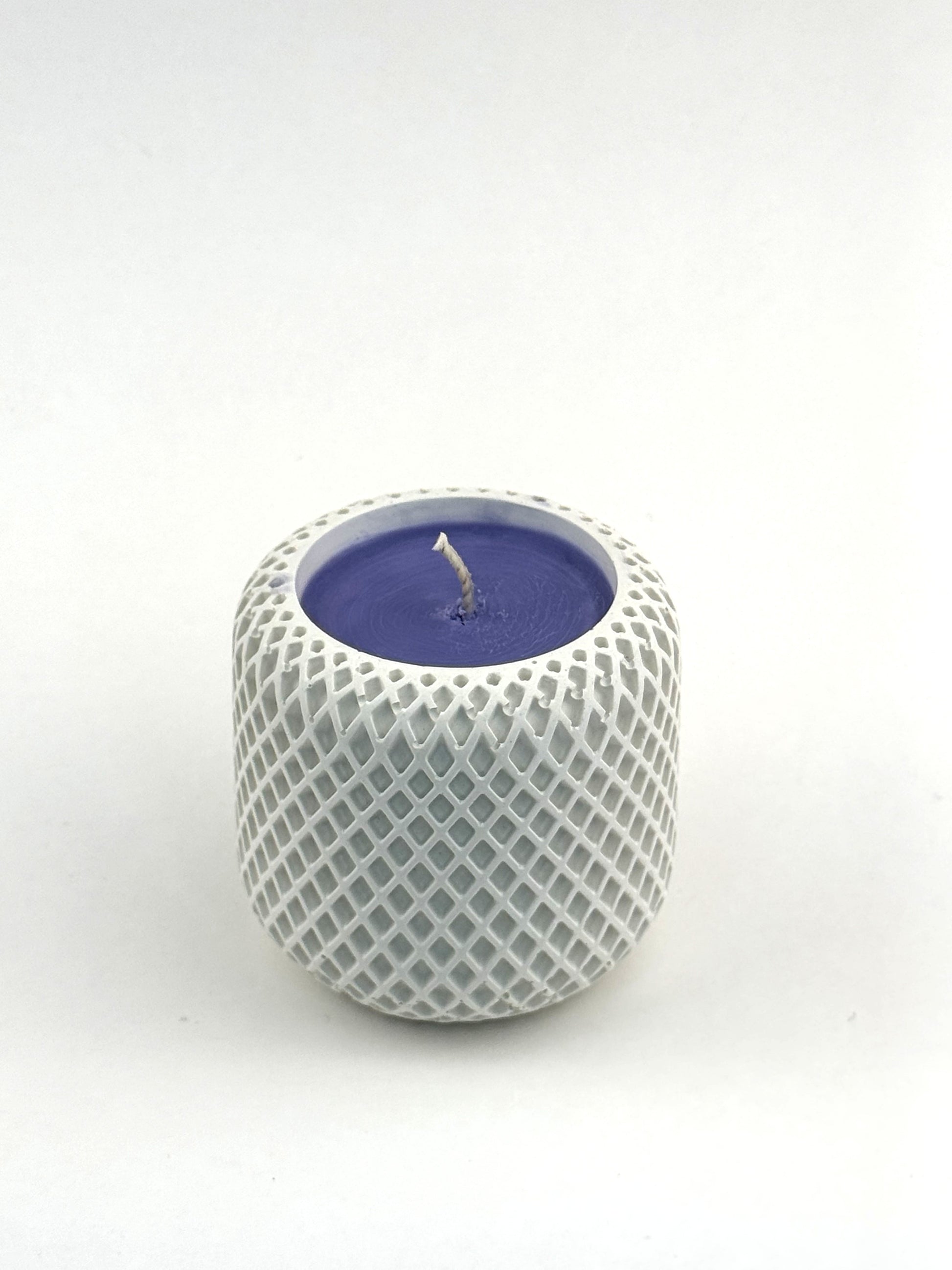 French Lavender — Hand-Cast Scaled Jar Soy Candle with violet wax