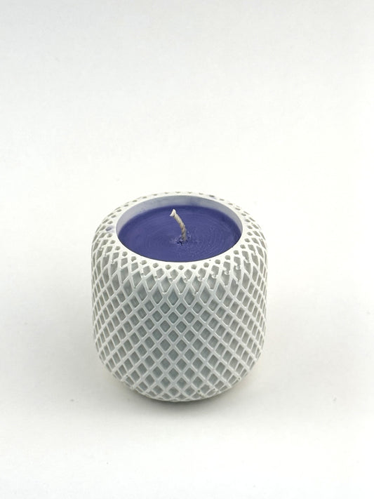 French Lavender — Hand-Cast Scaled Jar Soy Candle with violet wax