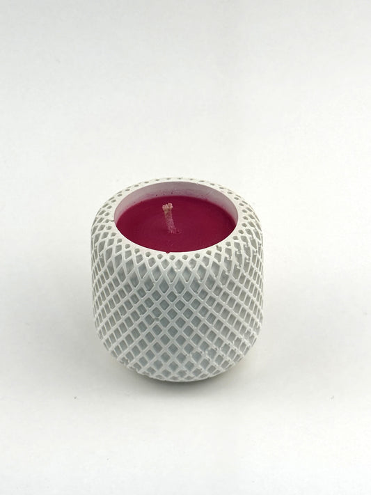 Pink Citrus — Hand-Cast Scaled Jar Soy Candle with magenta wax