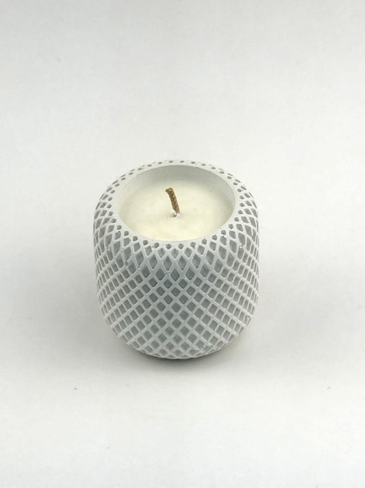 Natural Soy — Hand-Cast Scaled Jar Unscented Candle with natural beige wax