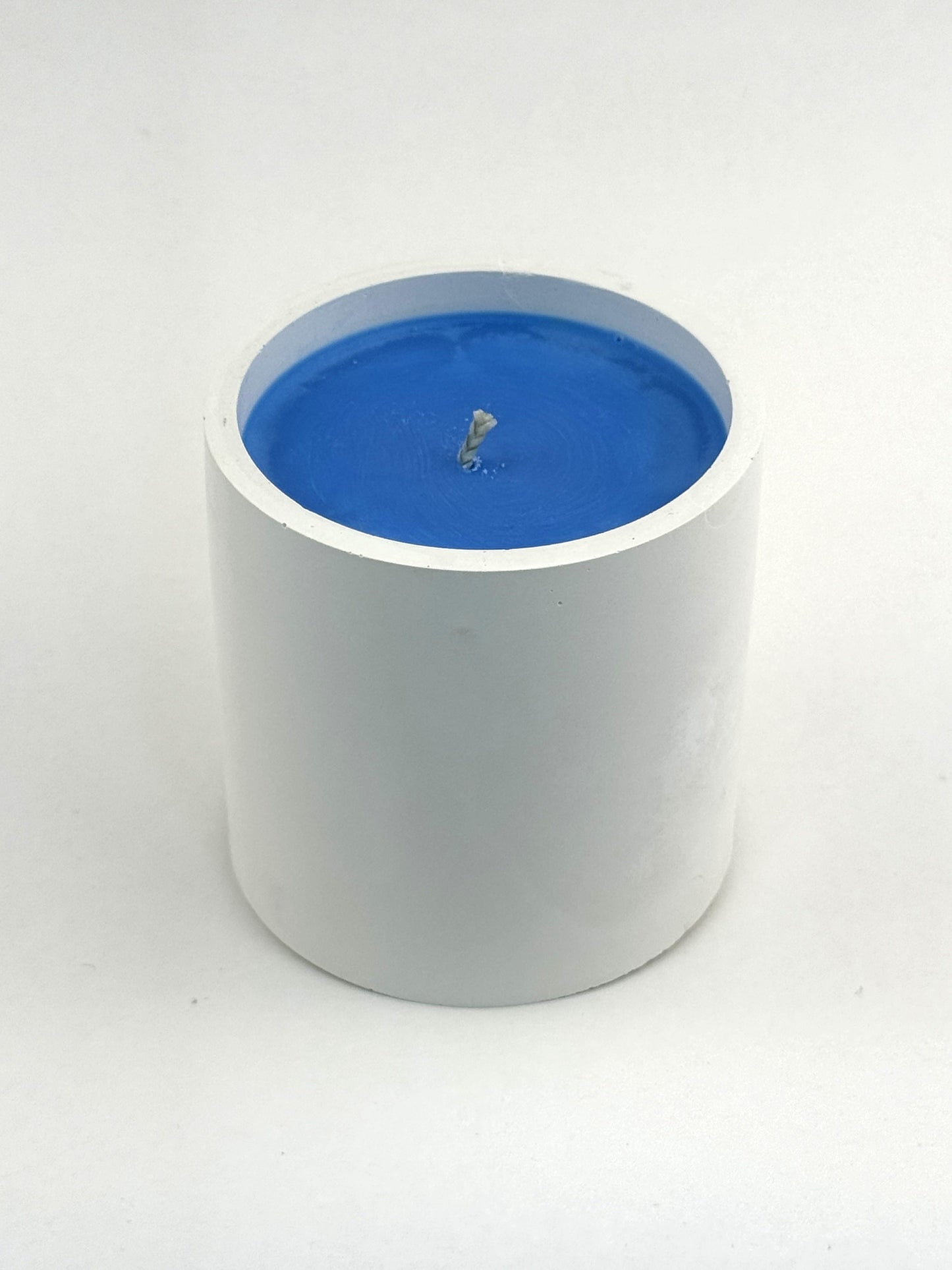 Blue Raspberry — Hand-Cast Classic Cup Soy Candle with primary blue wax