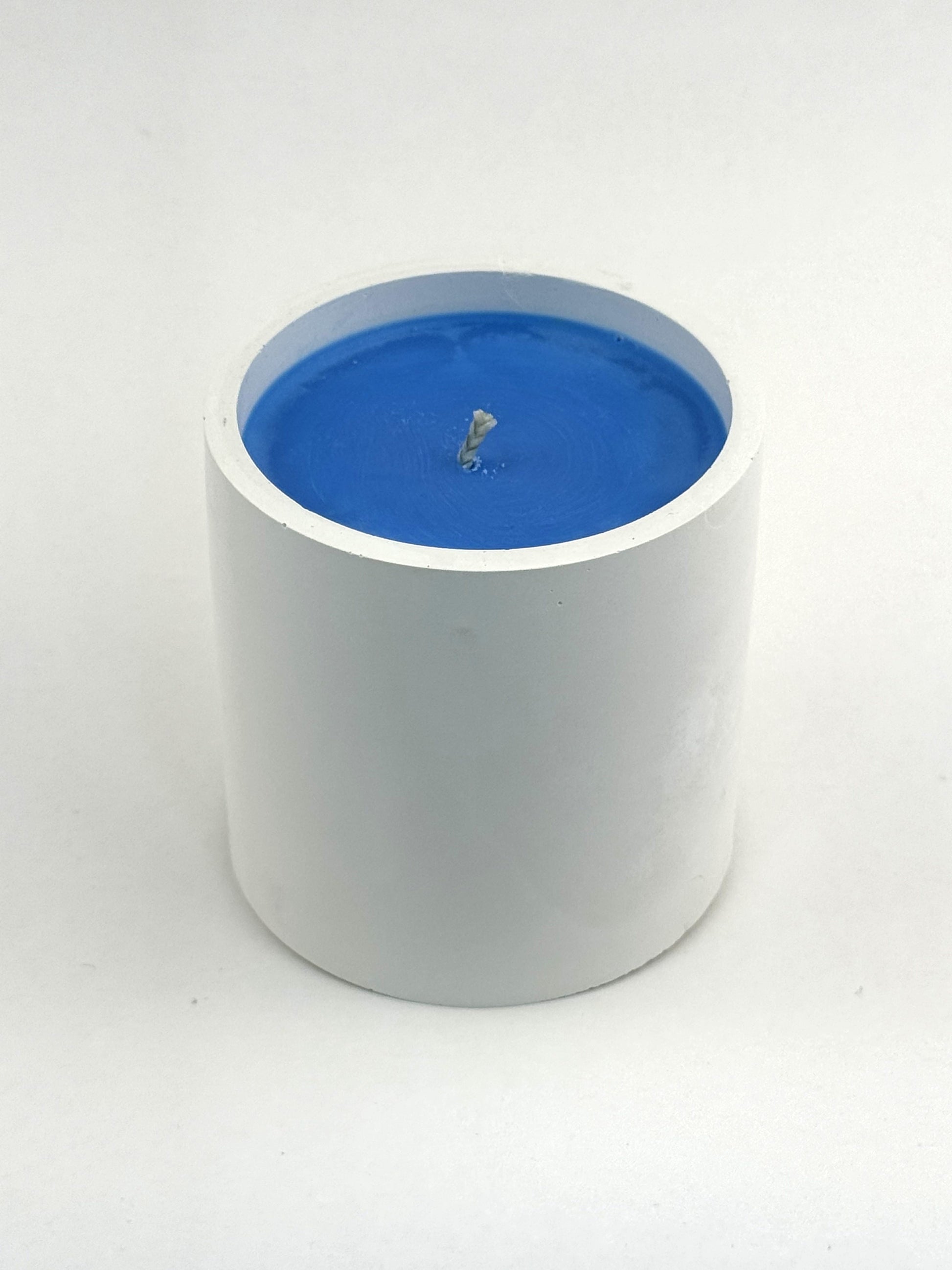 Blue Raspberry — Hand-Cast Classic Cup Soy Candle with primary blue wax
