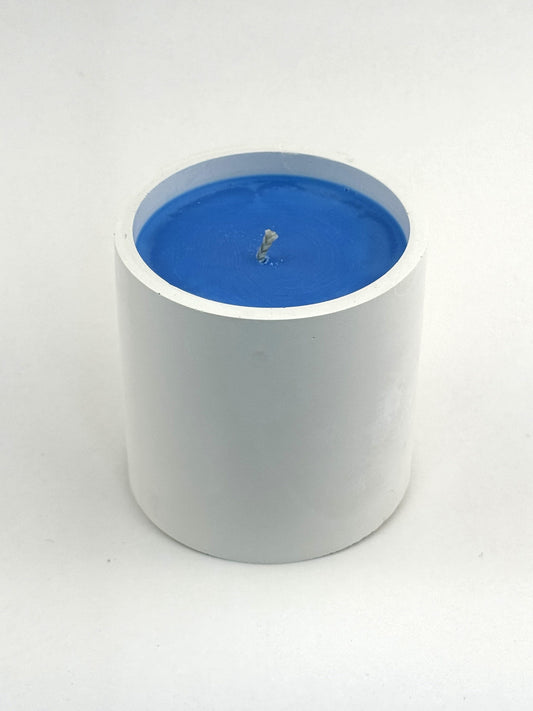 Blue Raspberry — Hand-Cast Classic Cup Soy Candle with primary blue wax