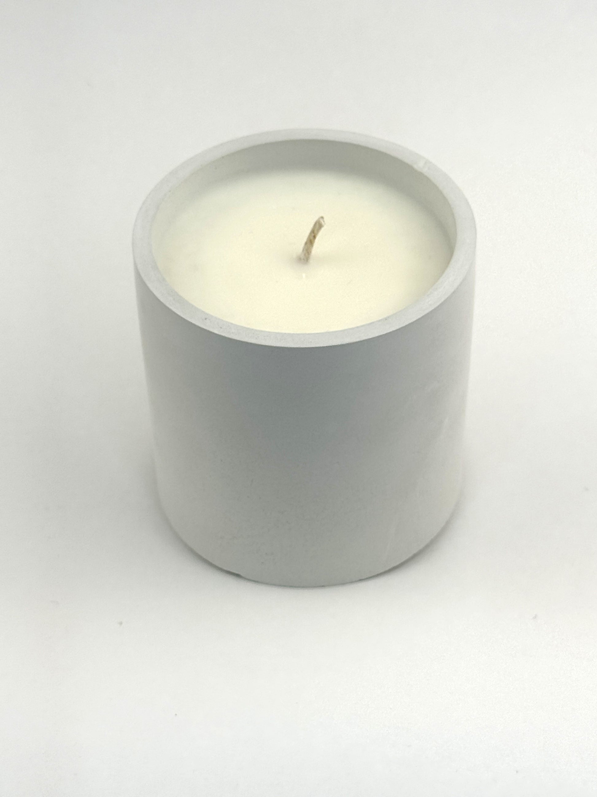Natural Soy — Hand-Cast Classic Cup Unscented Candle with natural beige wax