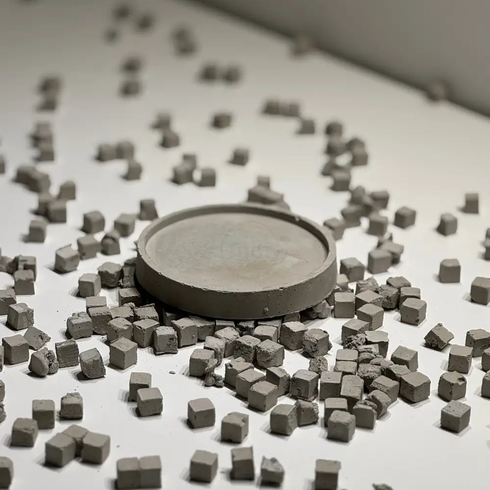Concrete round tray for modern sculptural display
