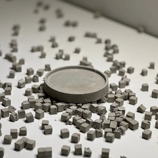 Concrete round tray for modern sculptural display